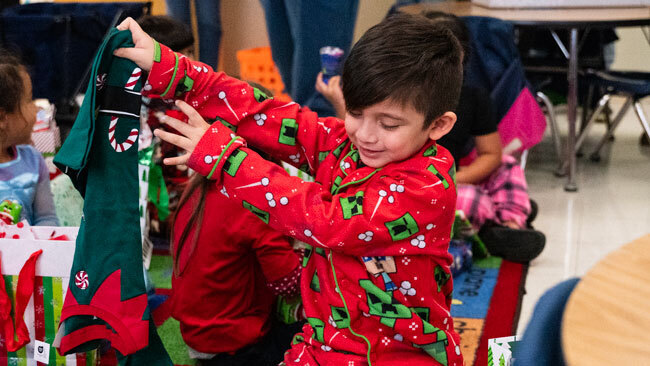 Life School Oak Cliff Student Opening Gifts from Taylor Farms